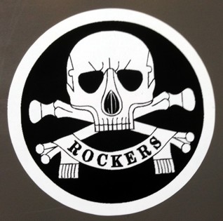 Rockers Skull & Crossbones Sticker - Ace Cafe Shop